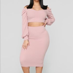 So worth it ribbed skirt set